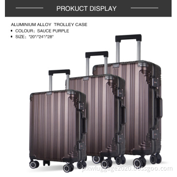 3pcs Set Trolley Bags Aluminum Frame Luggage